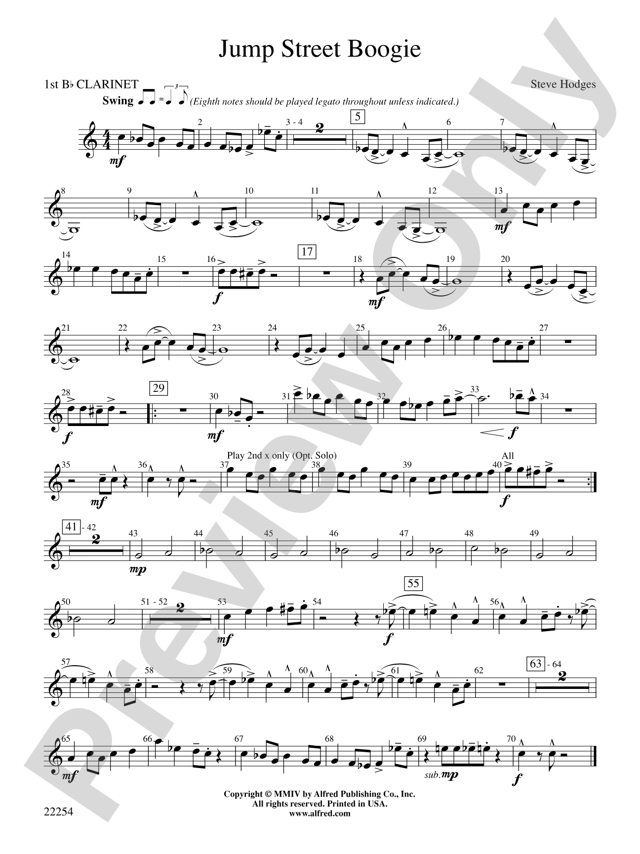 Jump Street Boogie: 1st B-flat Clarinet