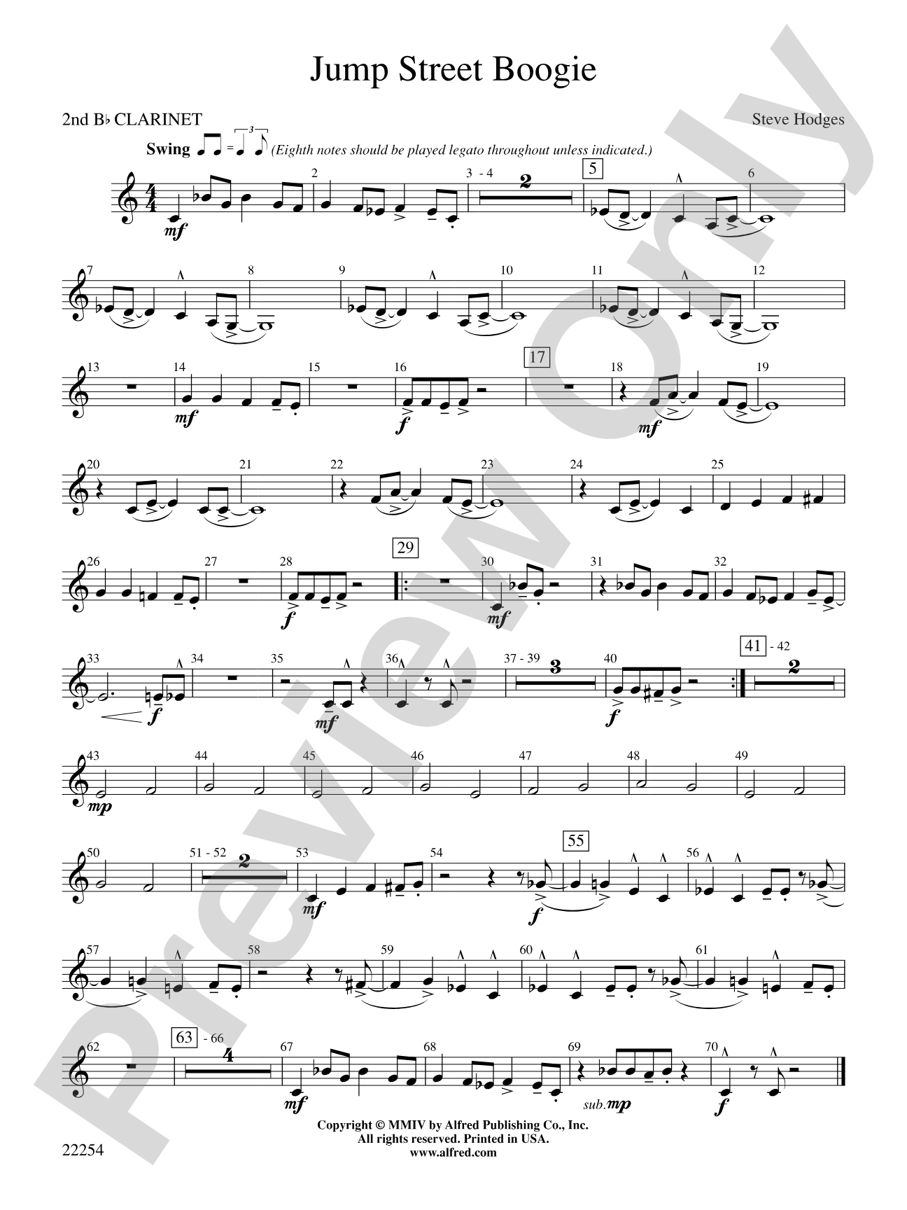 Jump Street Boogie: 2nd B-flat Clarinet