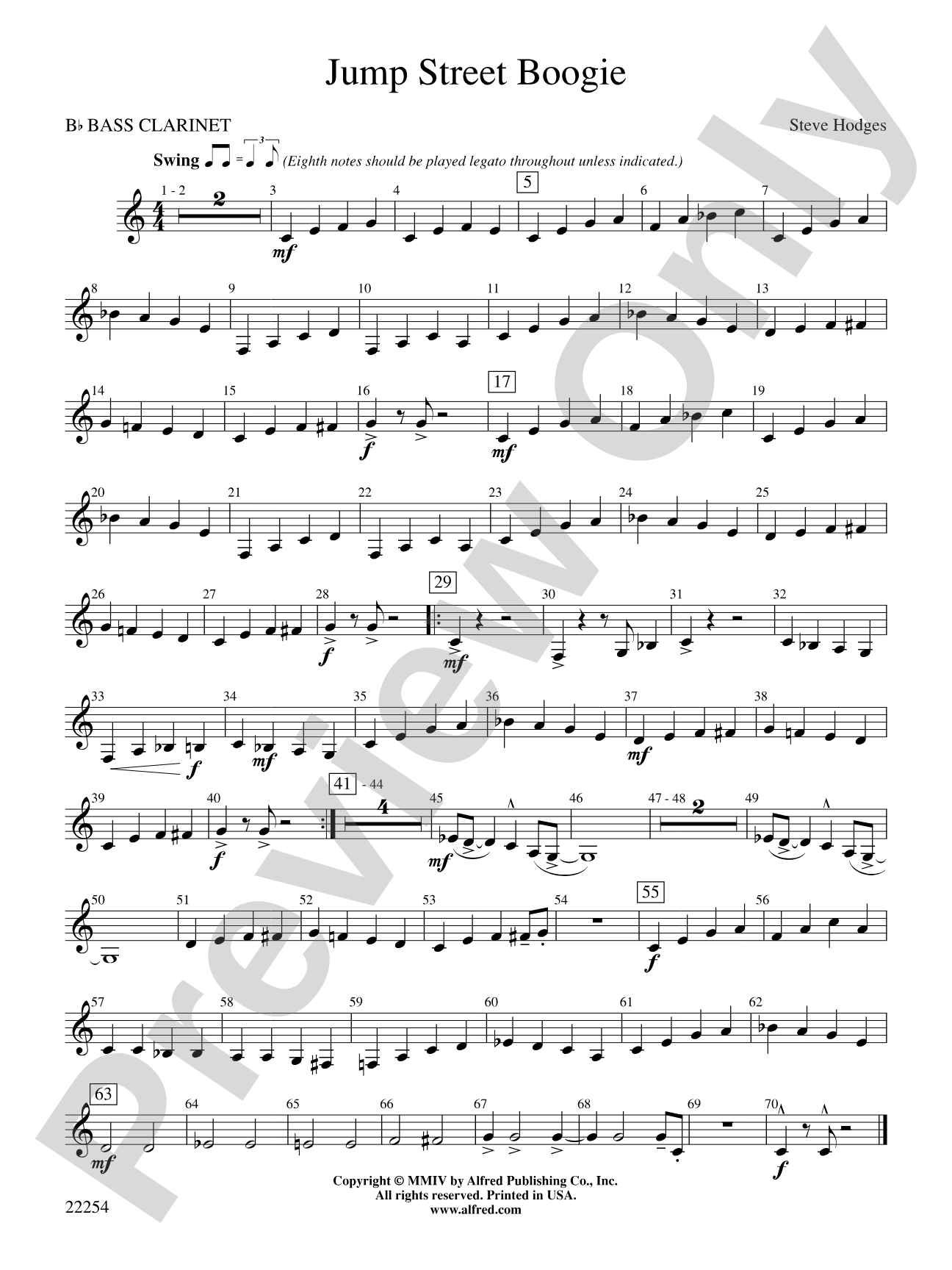 Jump Street Boogie: B-flat Bass Clarinet