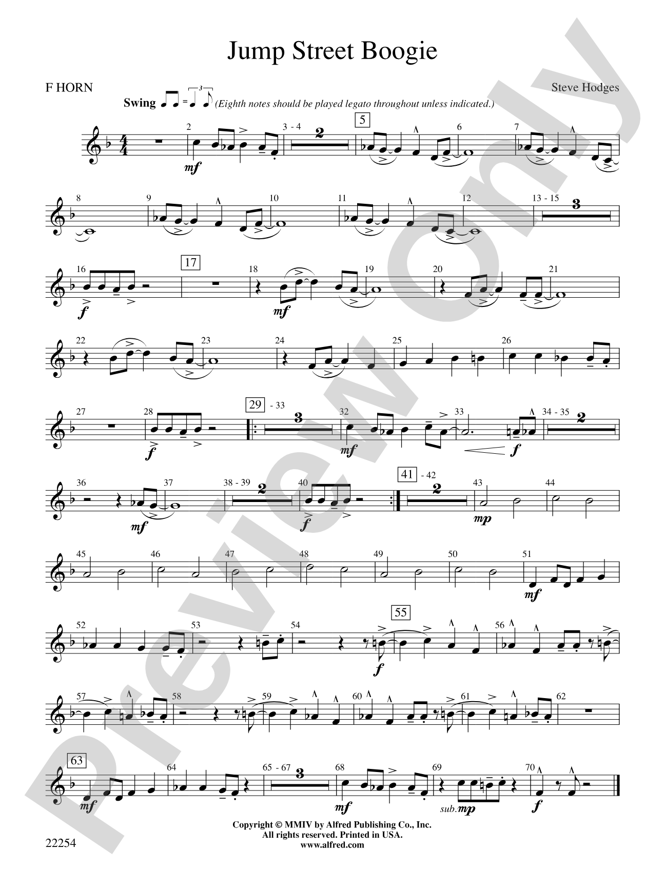 Jump Street Boogie: 1st F Horn