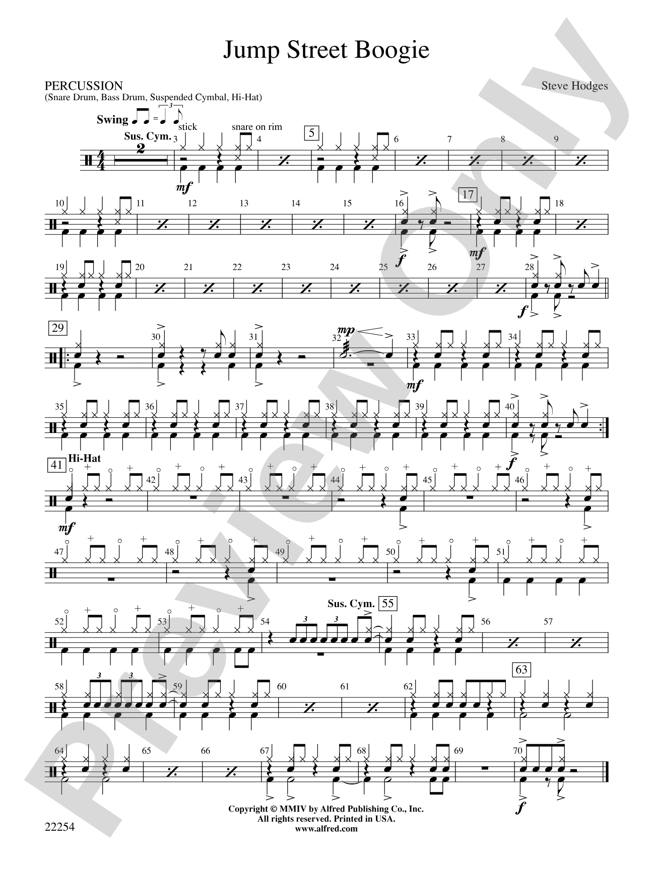 Jump Street Boogie: 1st Percussion