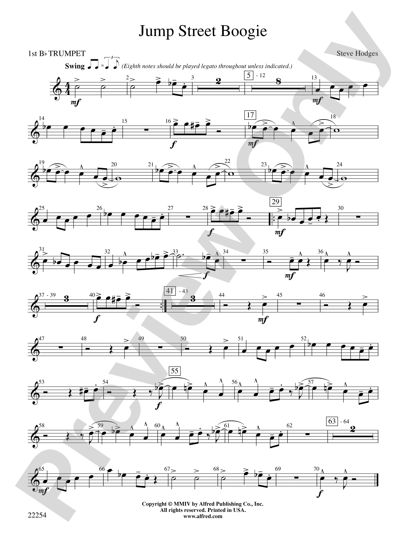 Jump Street Boogie: 1st B-flat Trumpet