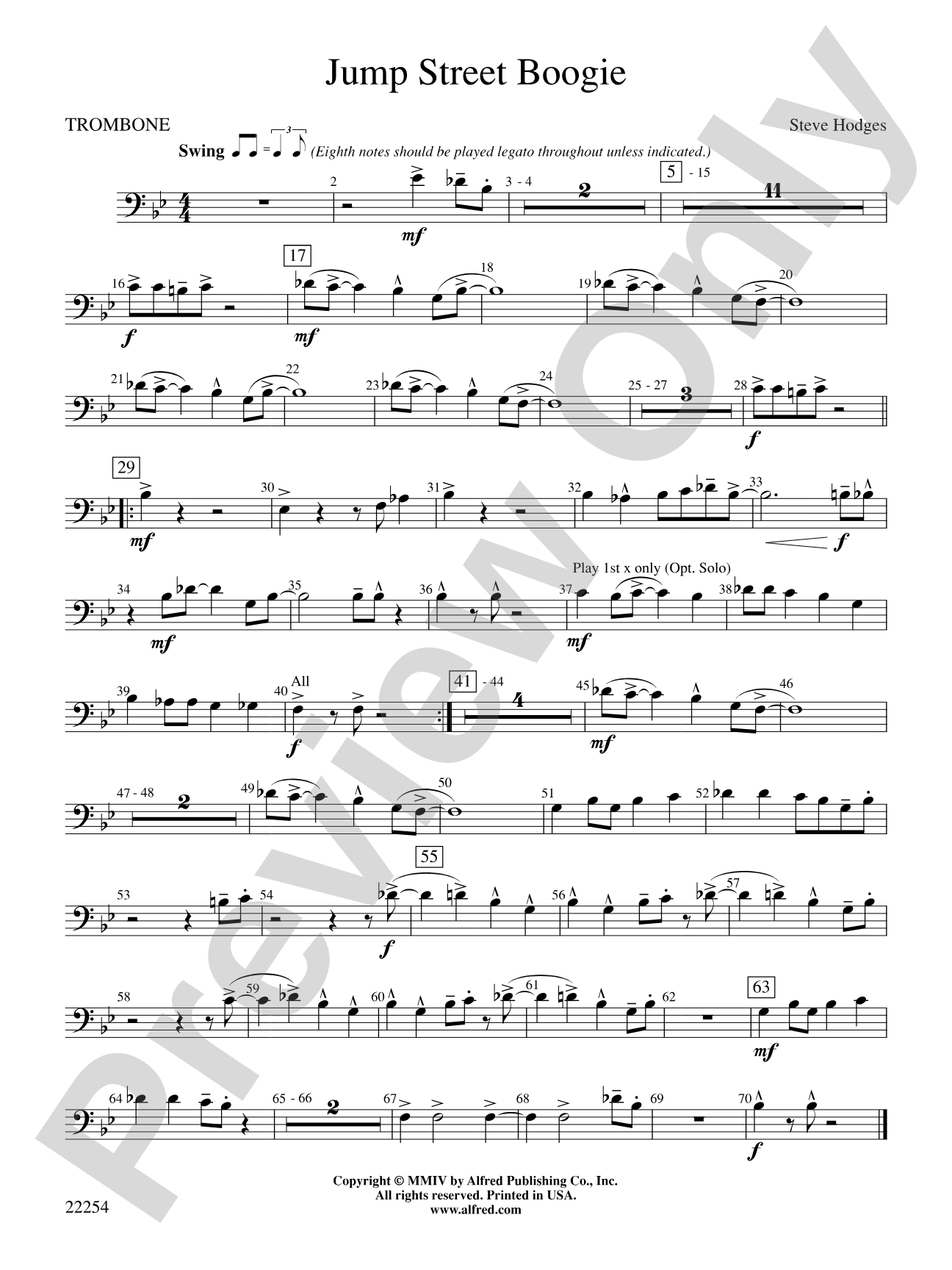Jump Street Boogie: 1st Trombone