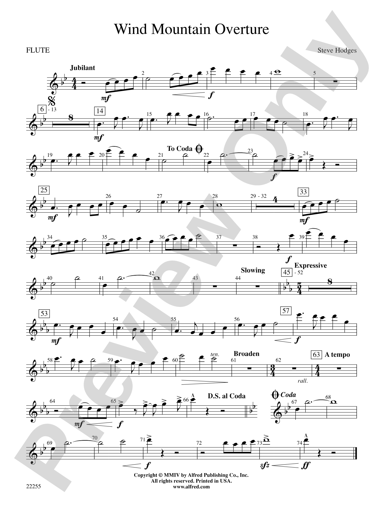 Wind Mountain Overture: Flute