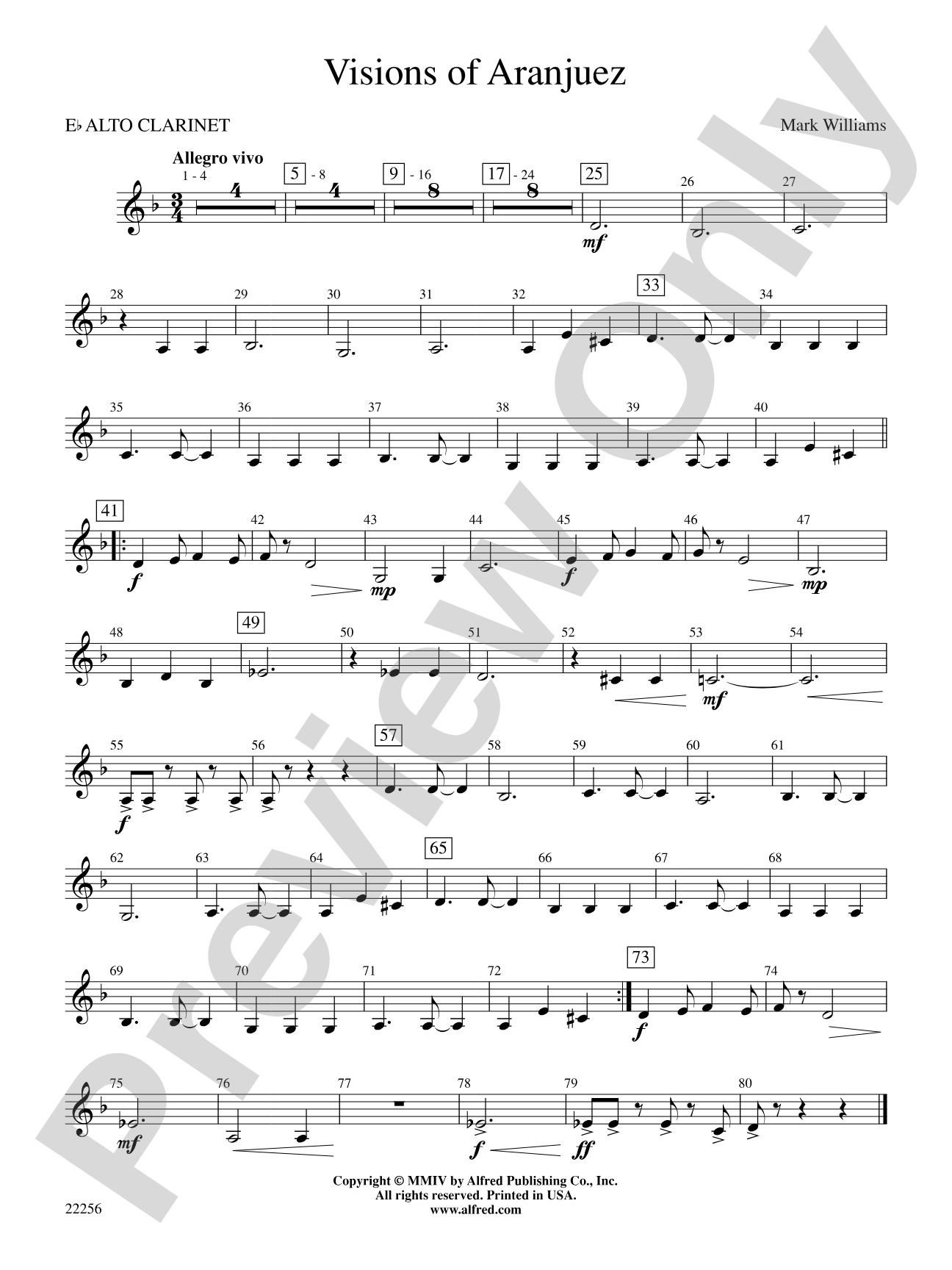Visions of Aranjuez: E-flat Alto Clarinet