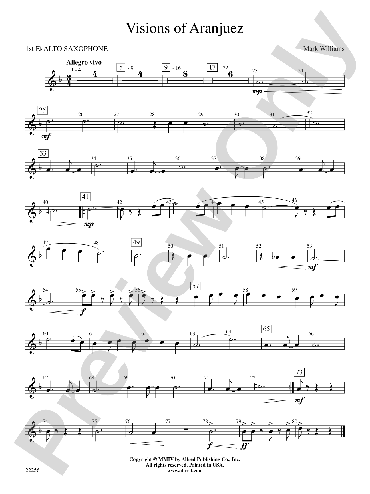 Visions of Aranjuez: E-flat Alto Saxophone