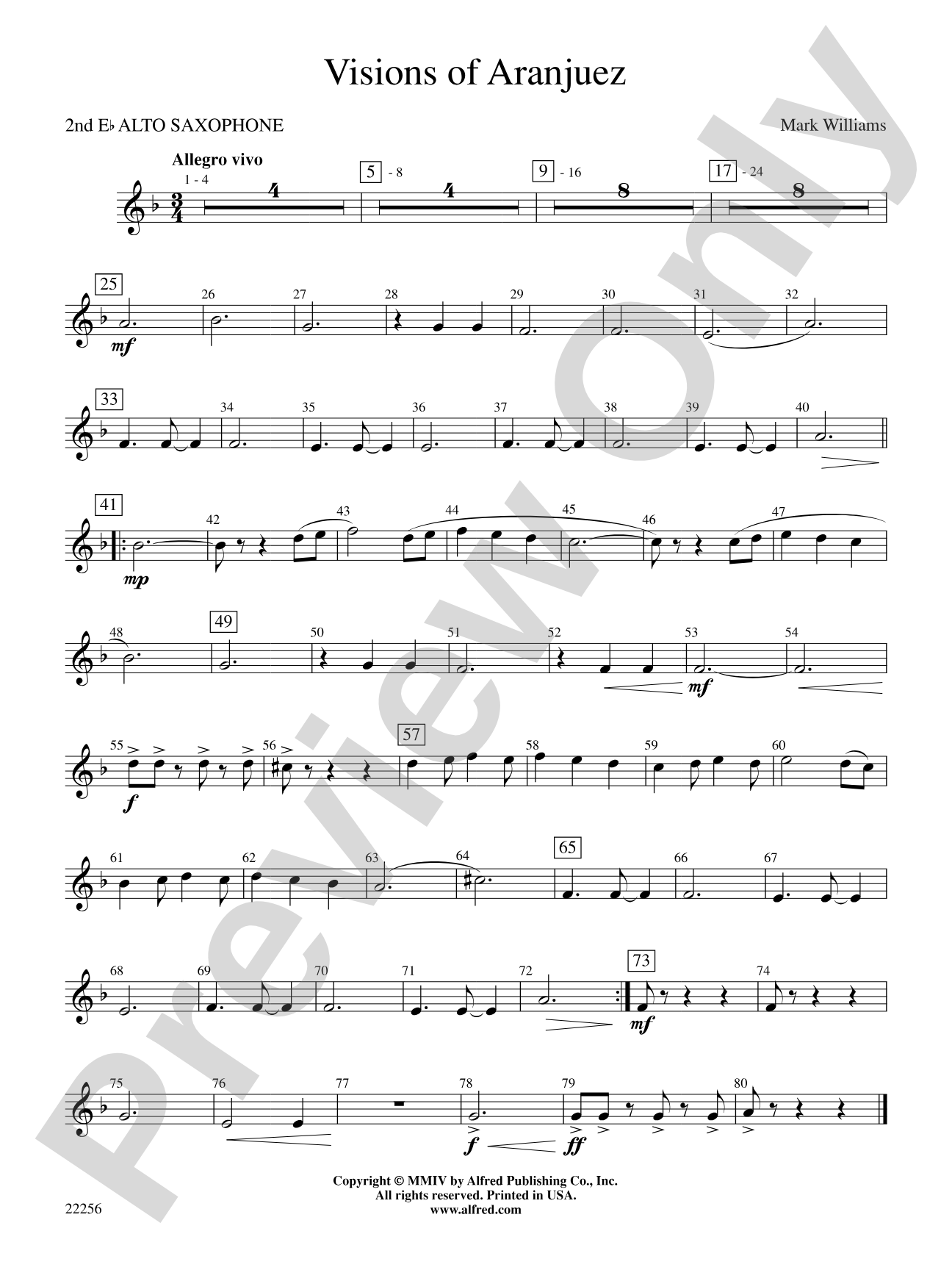 Visions of Aranjuez: 2nd E-flat Alto Saxophone