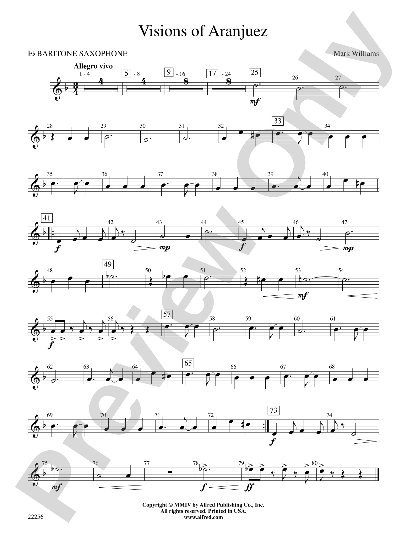 Visions of Aranjuez: E-flat Baritone Saxophone