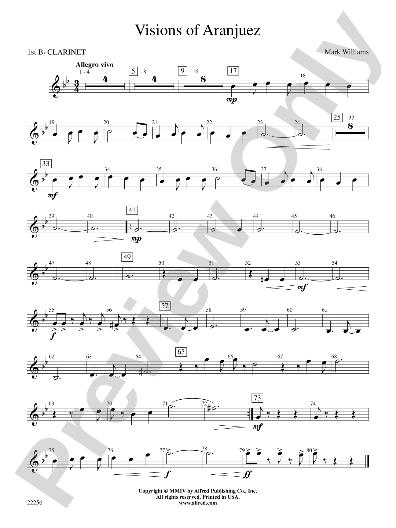 Visions of Aranjuez: 1st B-flat Clarinet