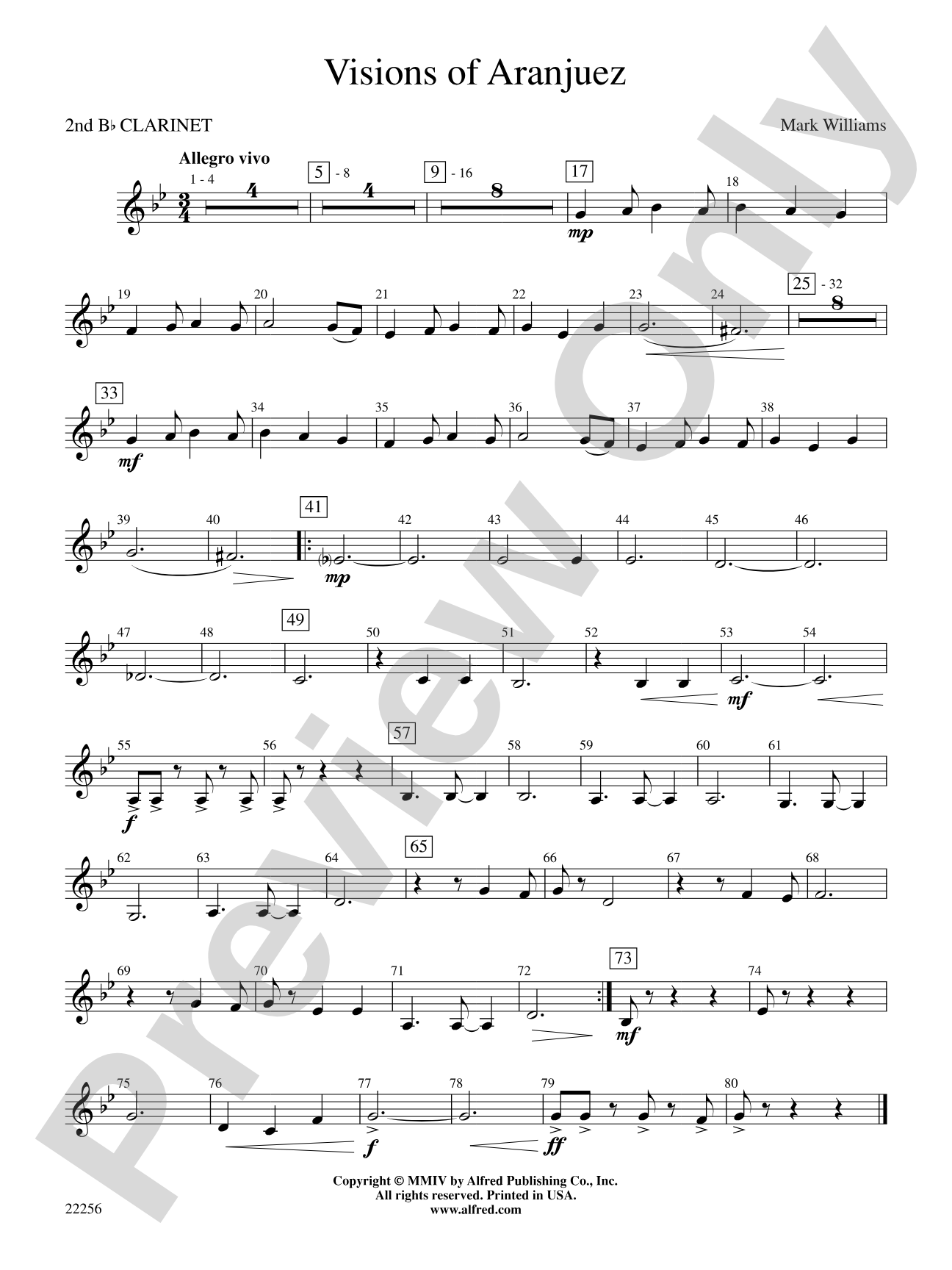 Visions of Aranjuez: 2nd B-flat Clarinet