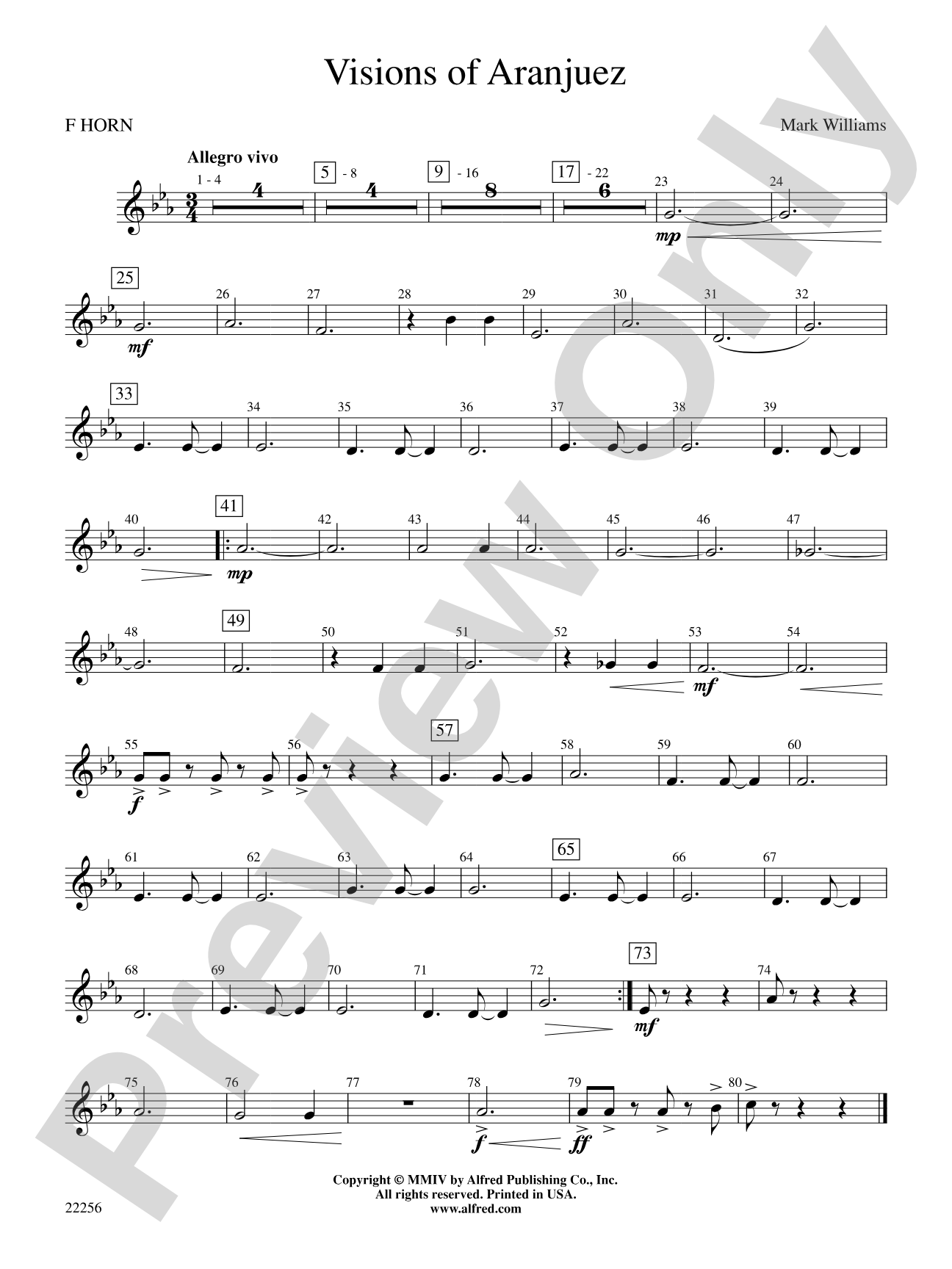 Visions of Aranjuez: 1st F Horn
