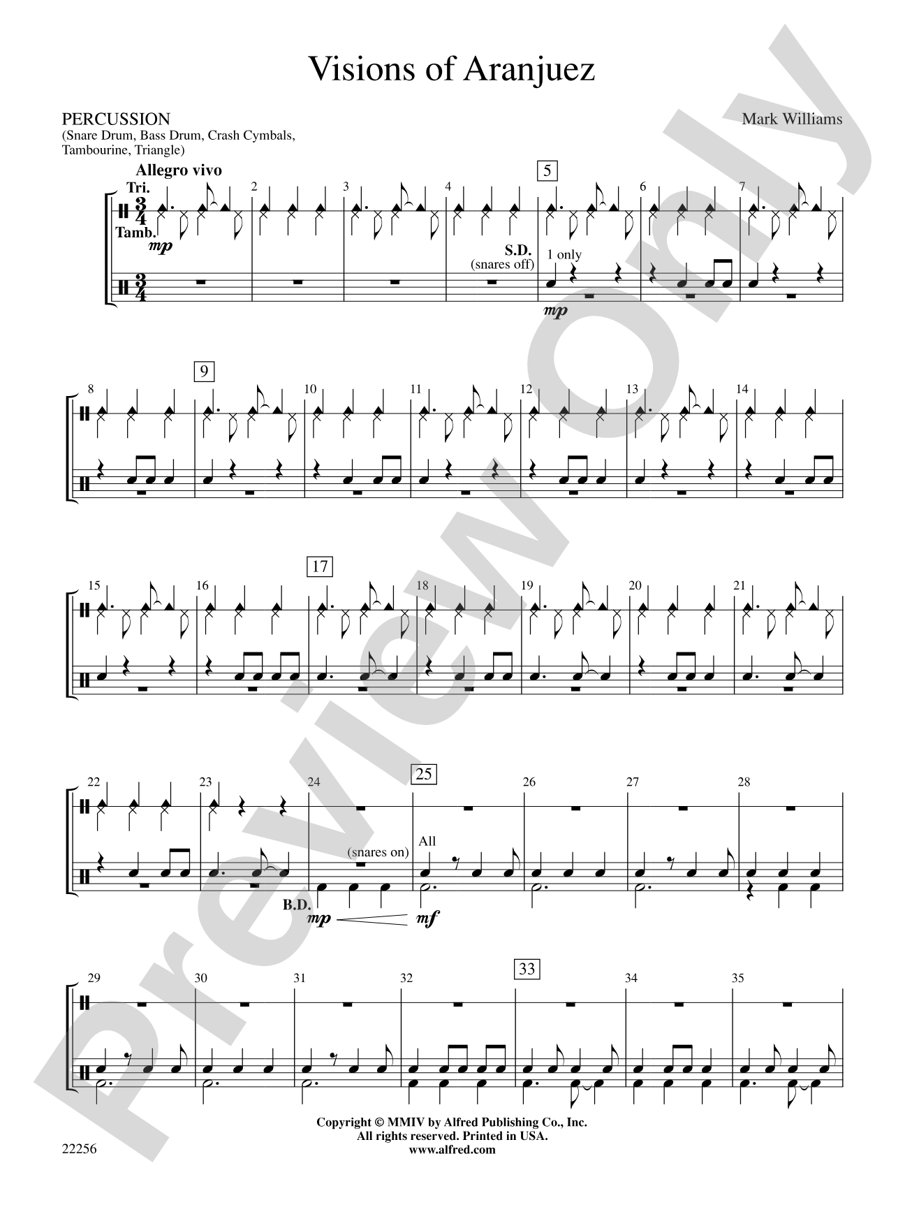 Visions of Aranjuez: 1st Percussion