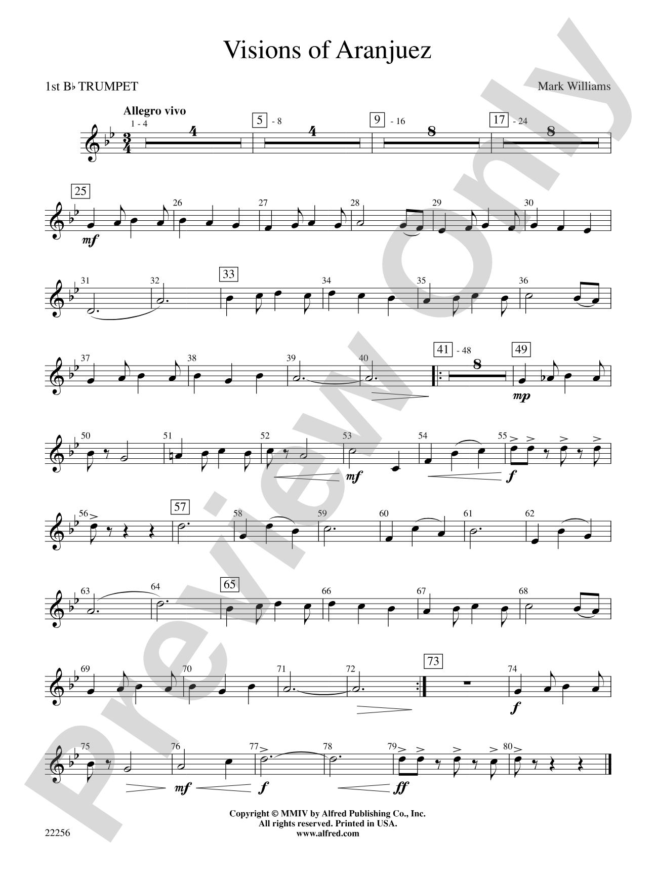 Visions of Aranjuez: 1st B-flat Trumpet