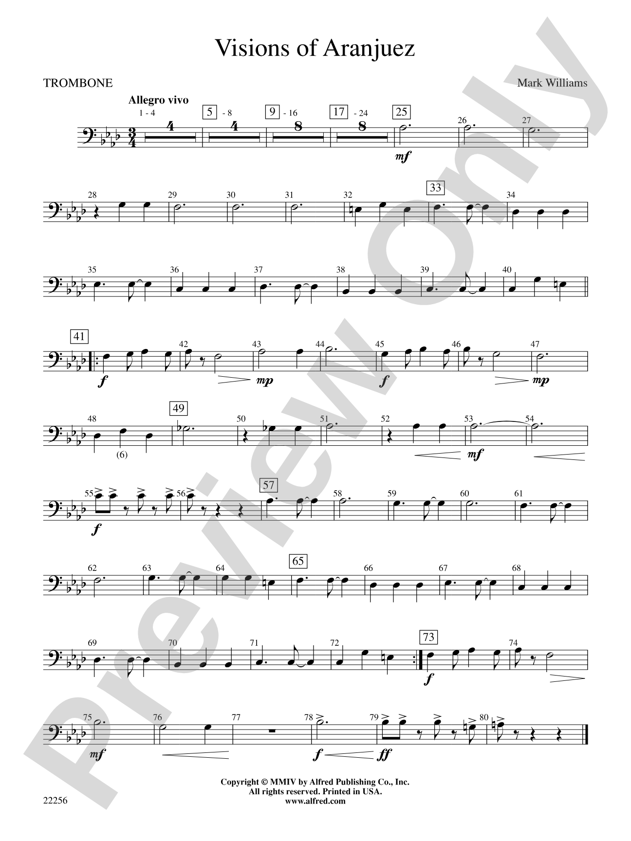 Visions of Aranjuez: 1st Trombone