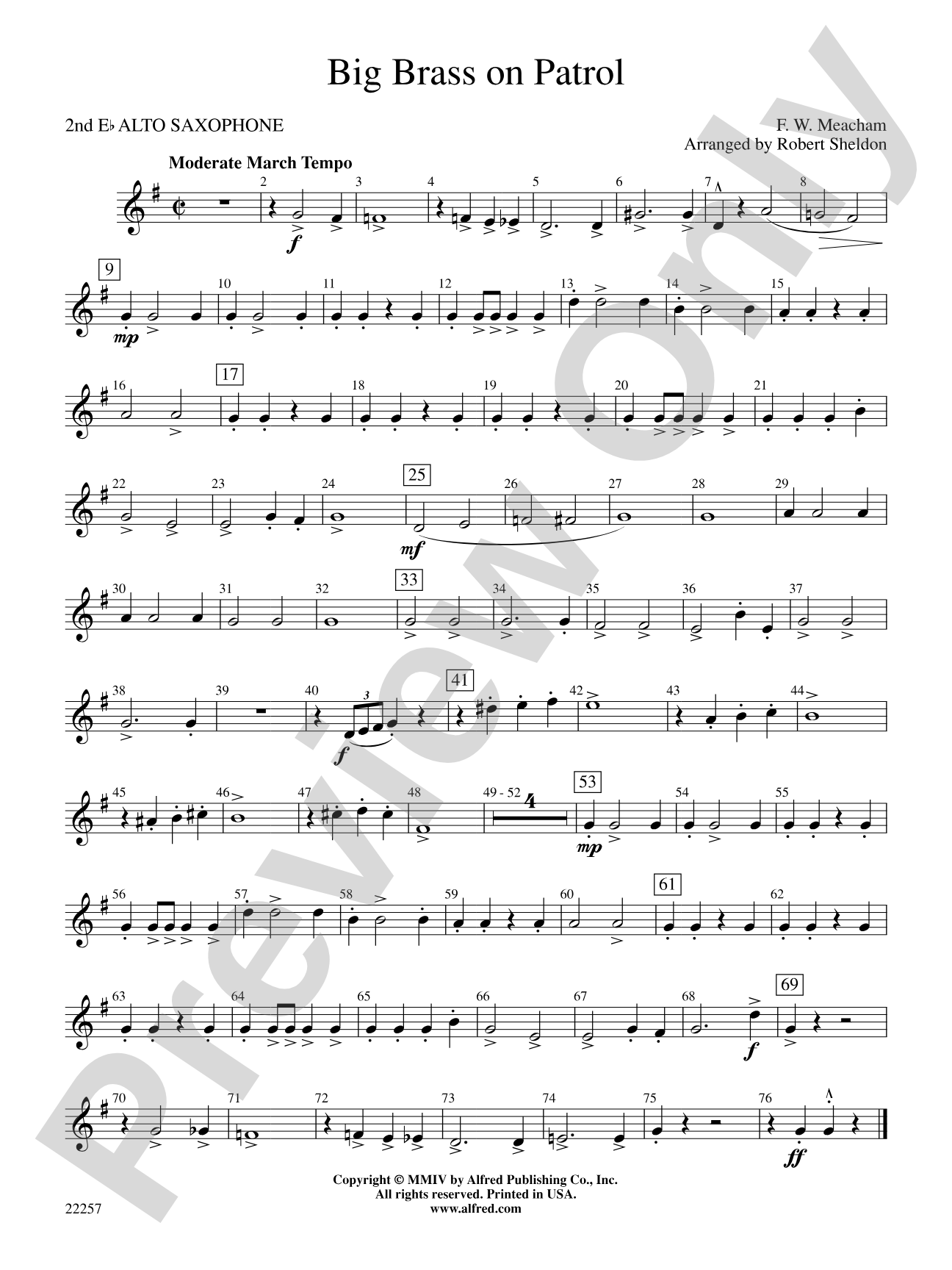 Big Brass on Patrol: 2nd E-flat Alto Saxophone