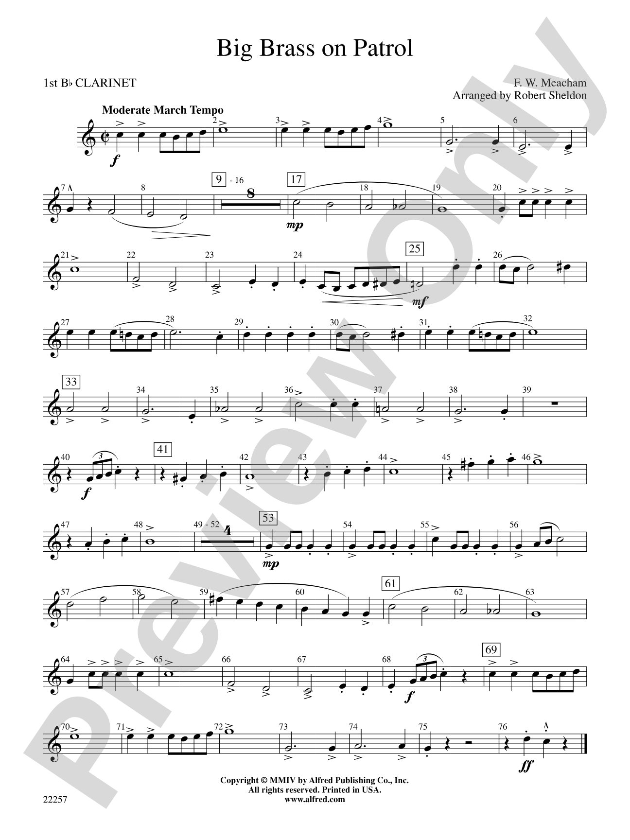 Big Brass on Patrol: 1st B-flat Clarinet