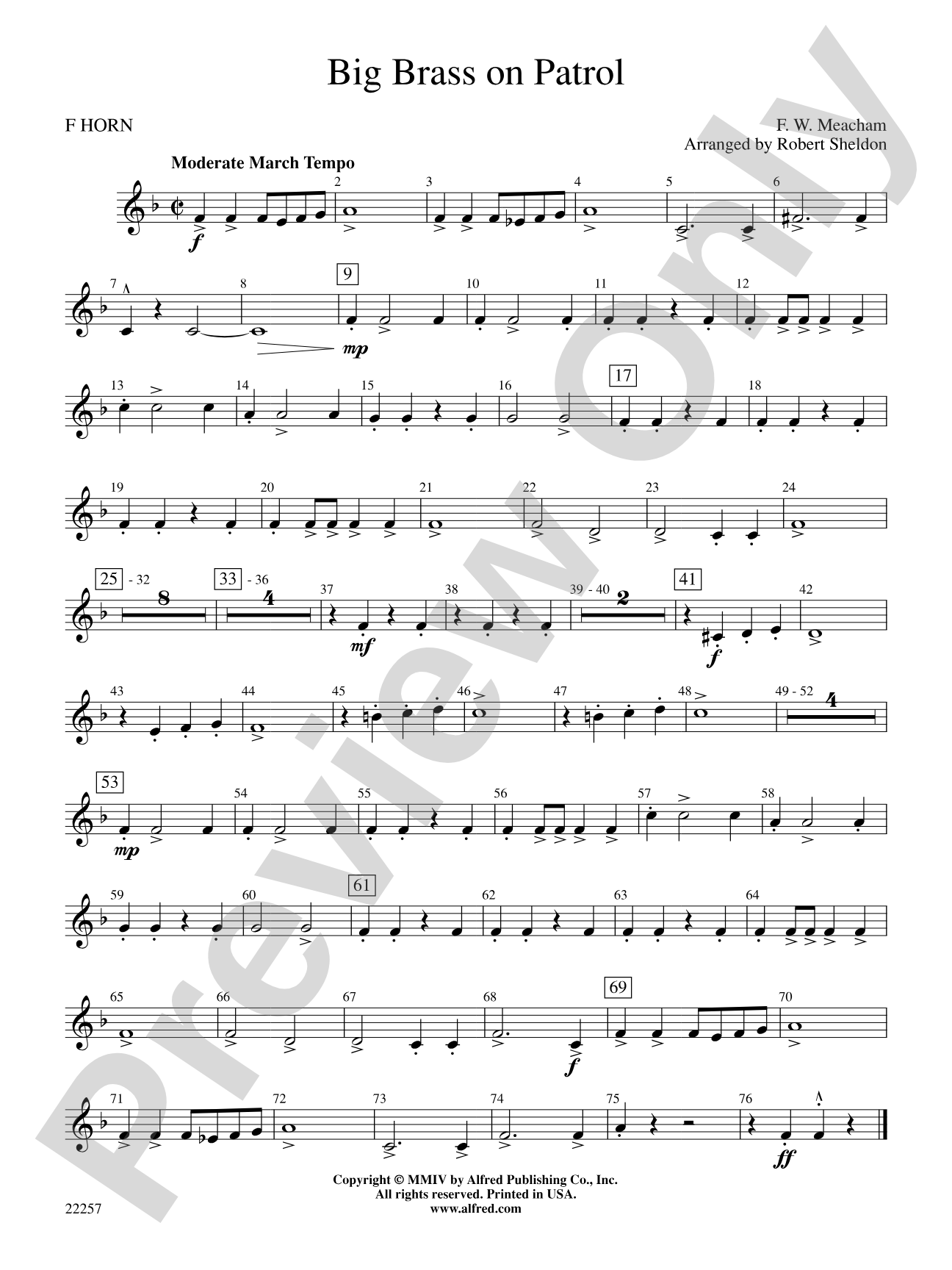 Big Brass on Patrol: 1st F Horn