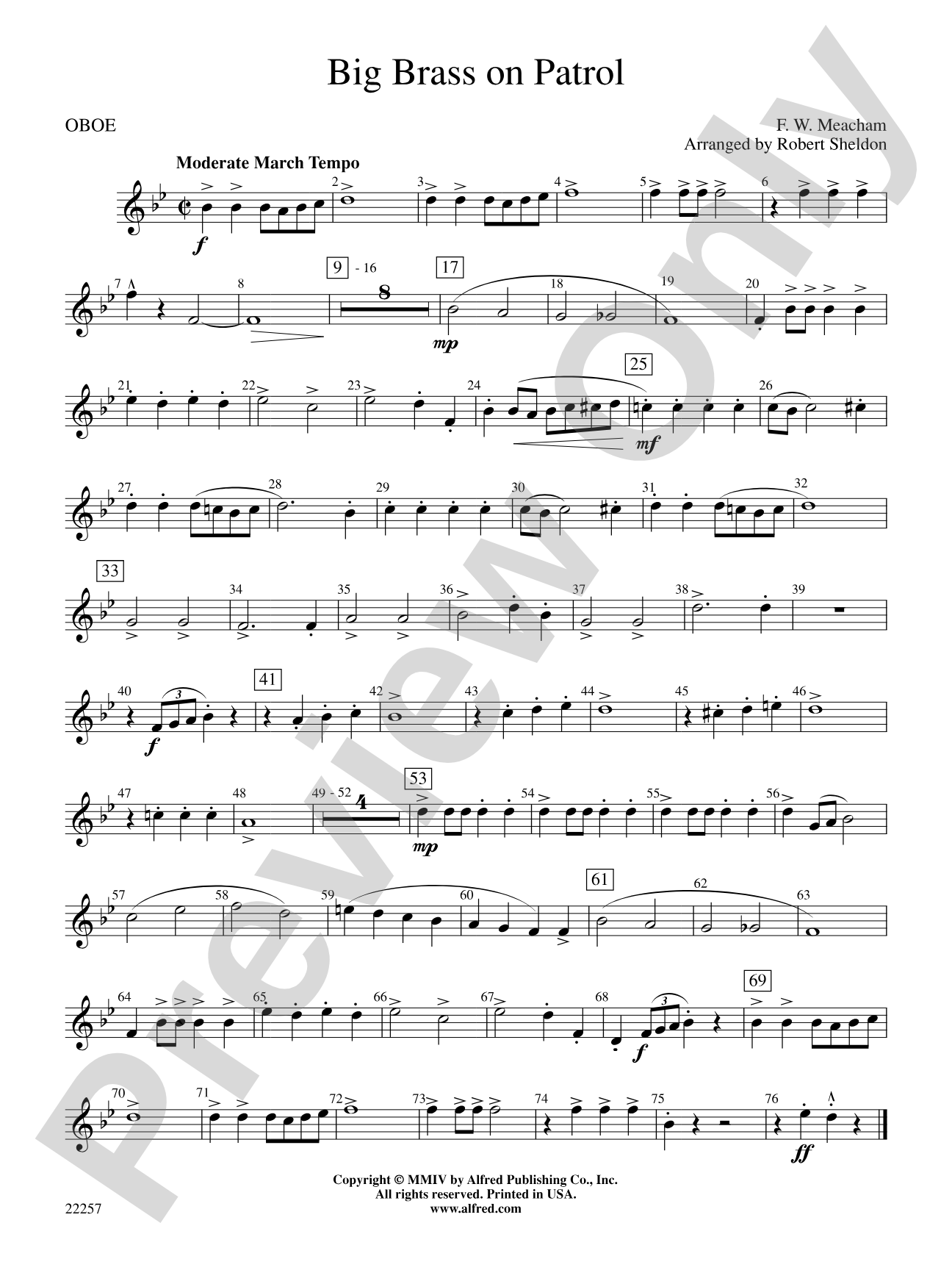 Big Brass on Patrol: Oboe