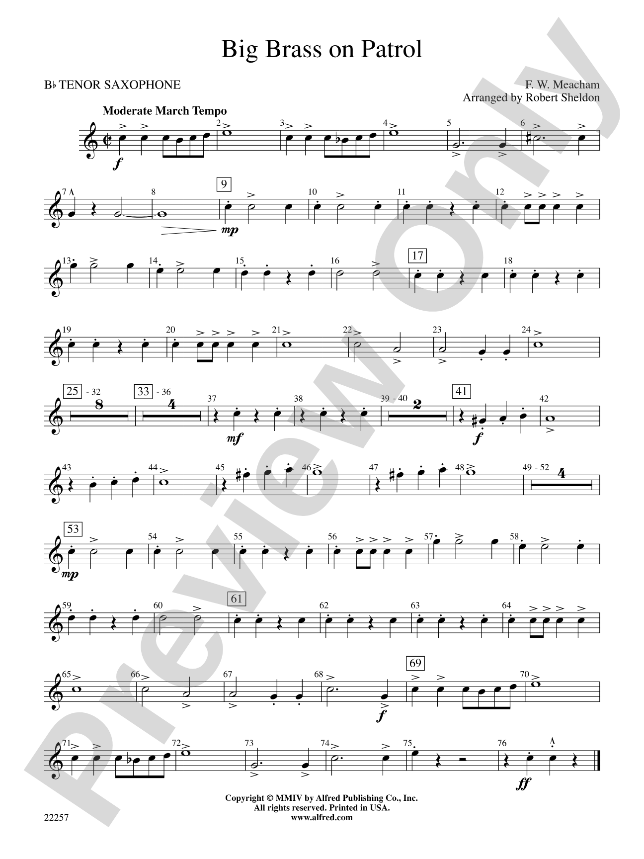 Big Brass on Patrol: B-flat Tenor Saxophone