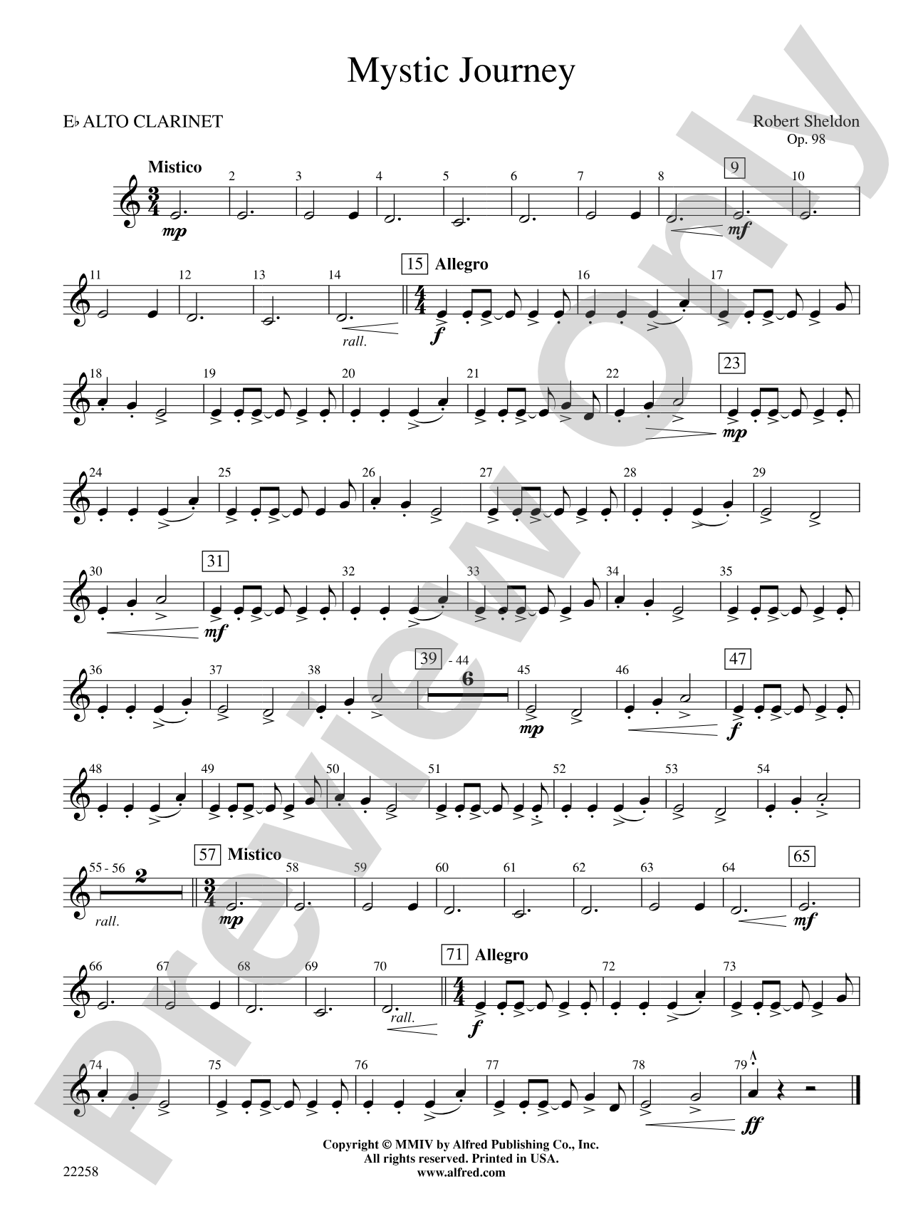 Mystic Journey: E-flat Alto Clarinet