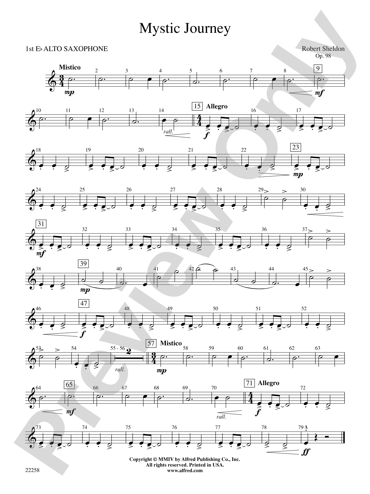 Mystic Journey: E-flat Alto Saxophone