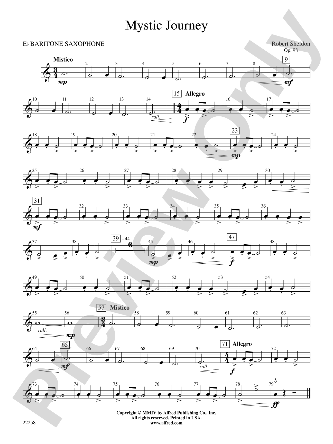 Mystic Journey: E-flat Baritone Saxophone