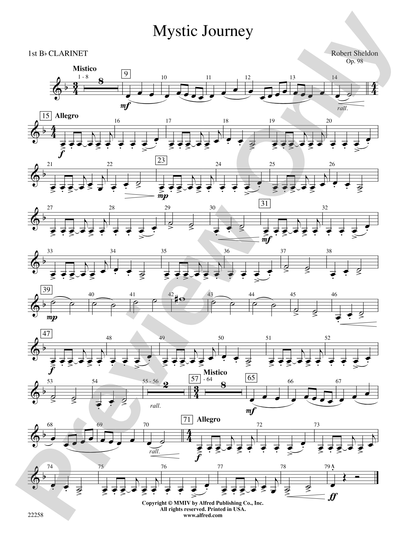 Mystic Journey: 1st B-flat Clarinet