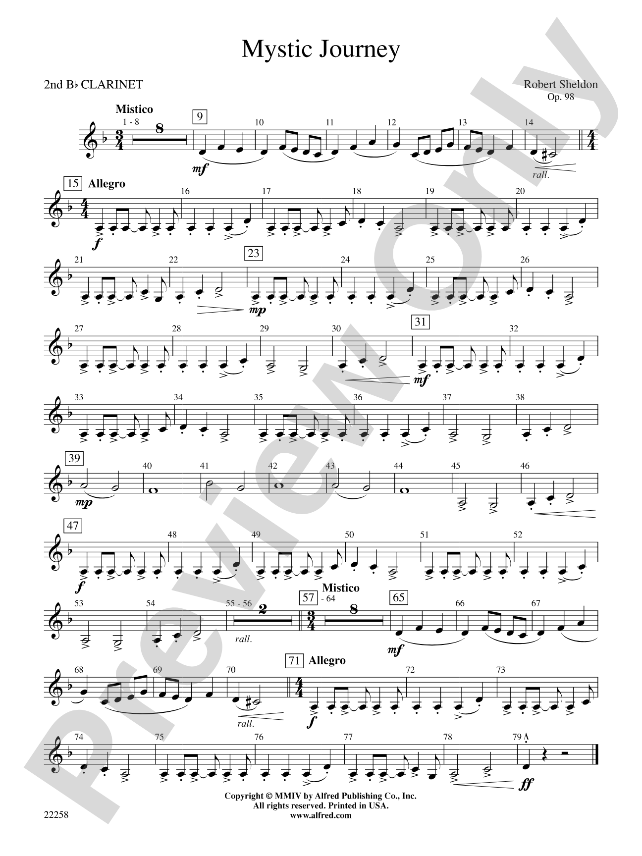 Mystic Journey: 2nd B-flat Clarinet