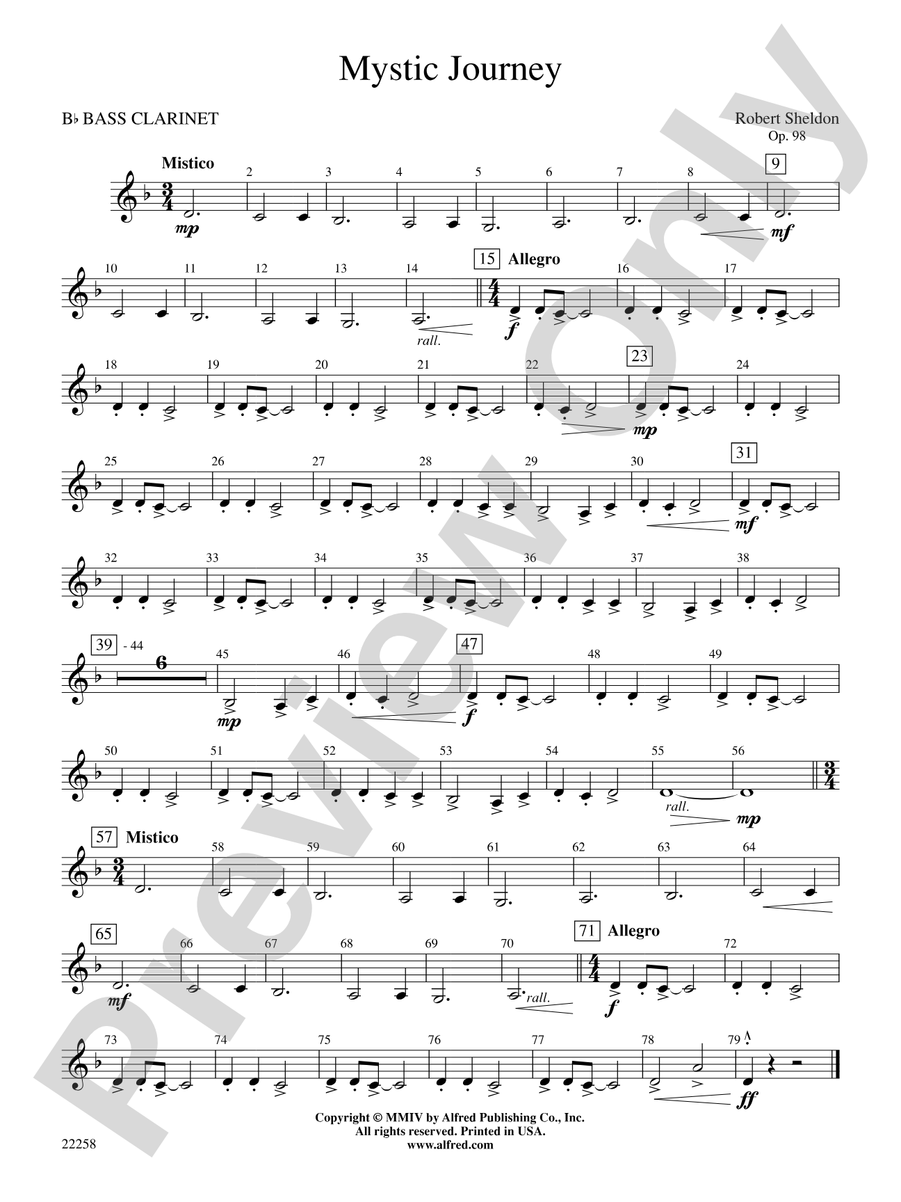 Mystic Journey: B-flat Bass Clarinet