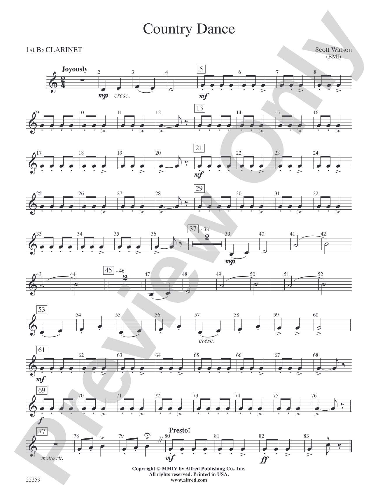 Country Dance: 1st B-flat Clarinet