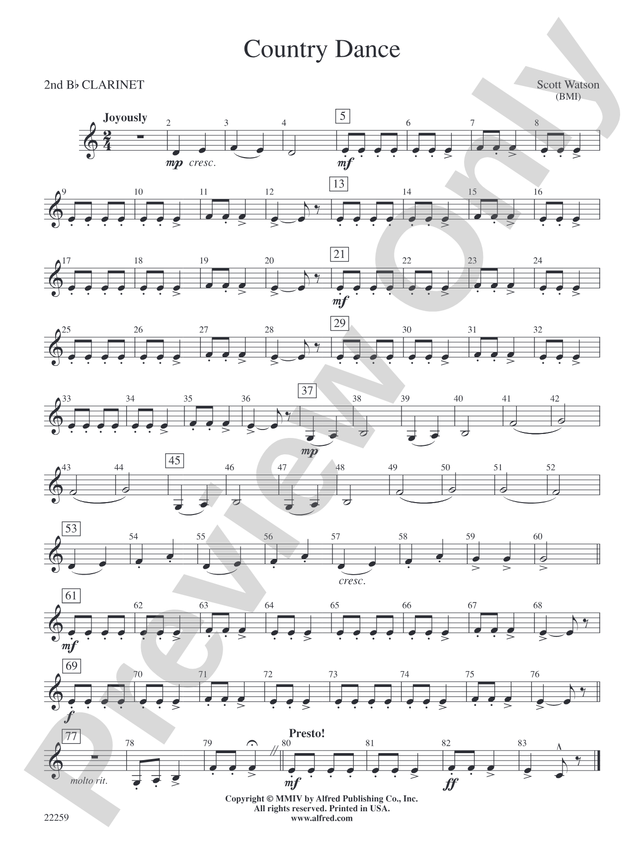 Country Dance: 2nd B-flat Clarinet