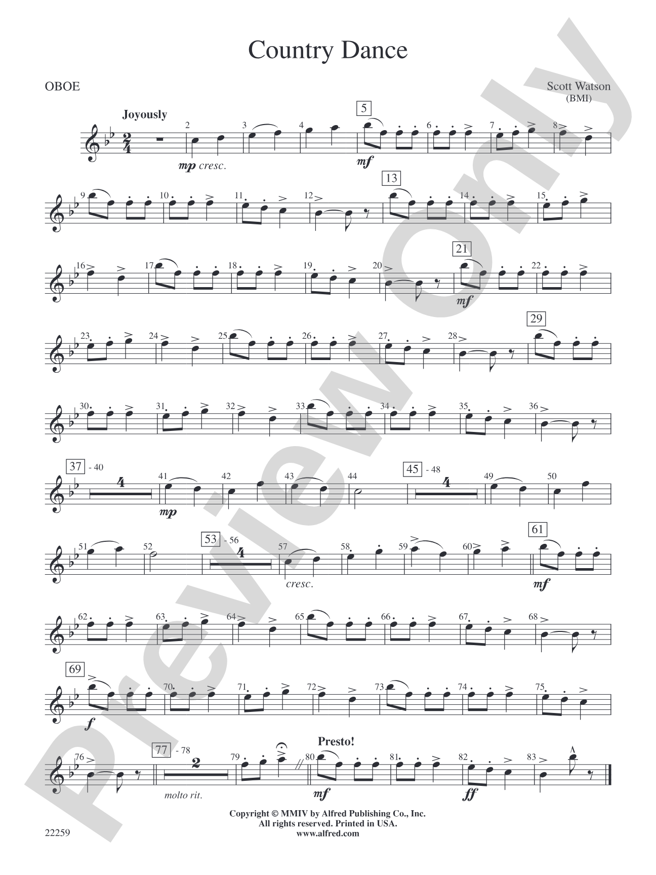 Country Dance: Oboe