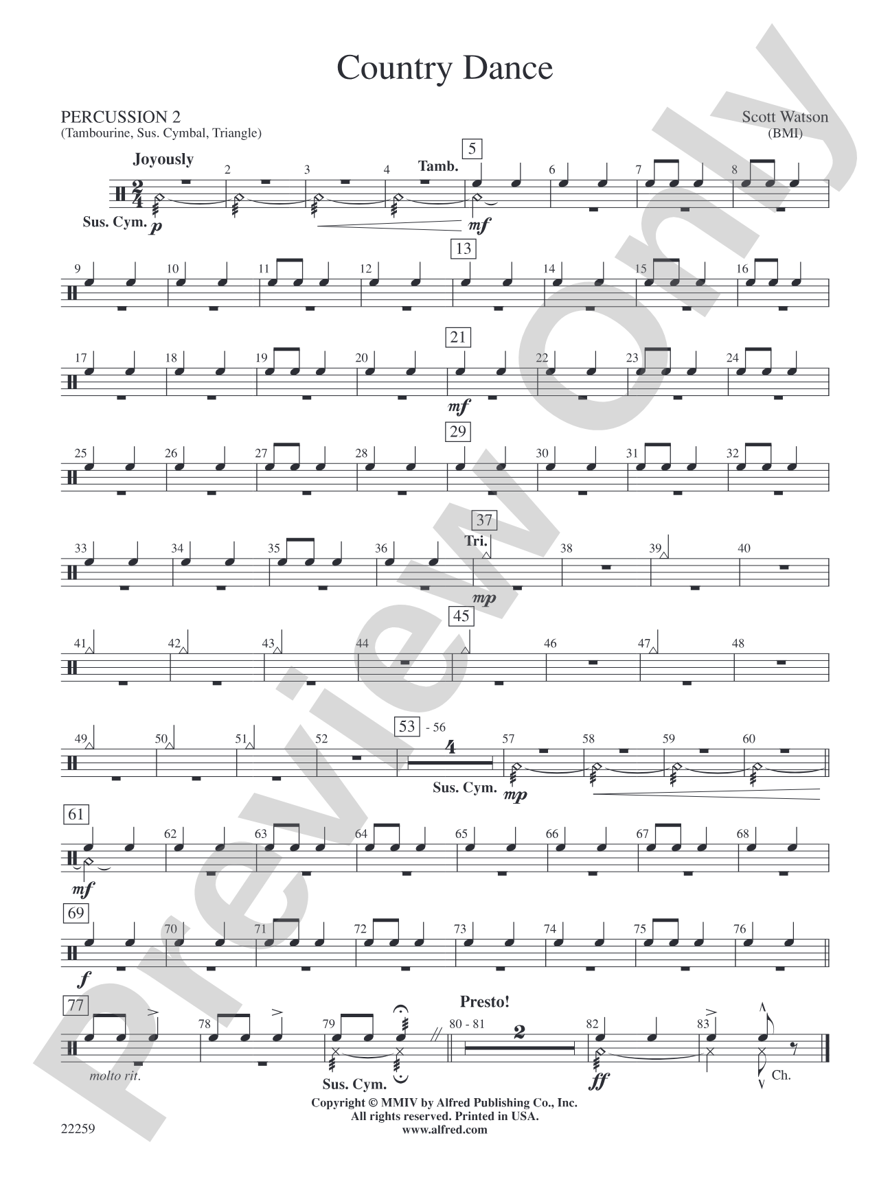 Country Dance: 2nd Percussion