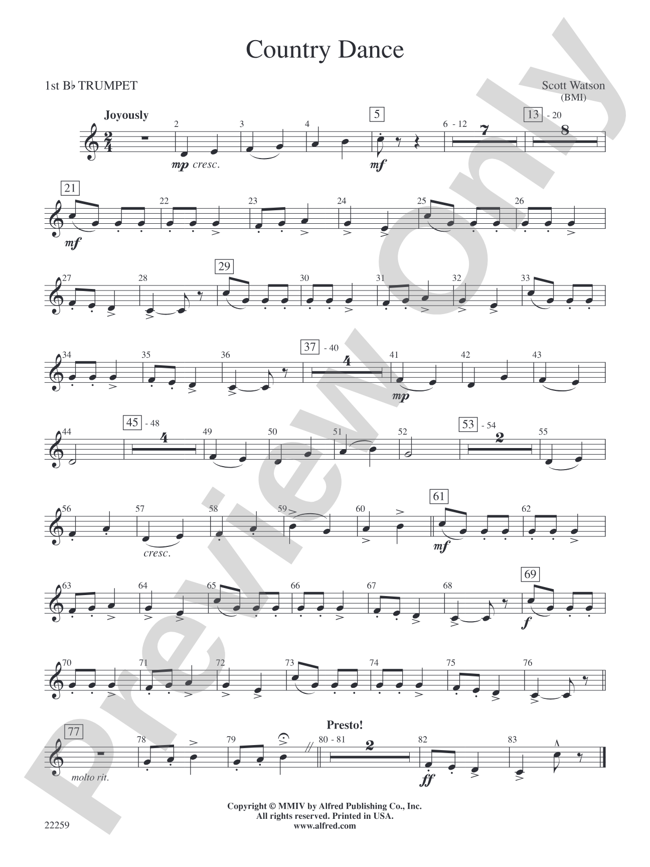 Country Dance: 1st B-flat Trumpet