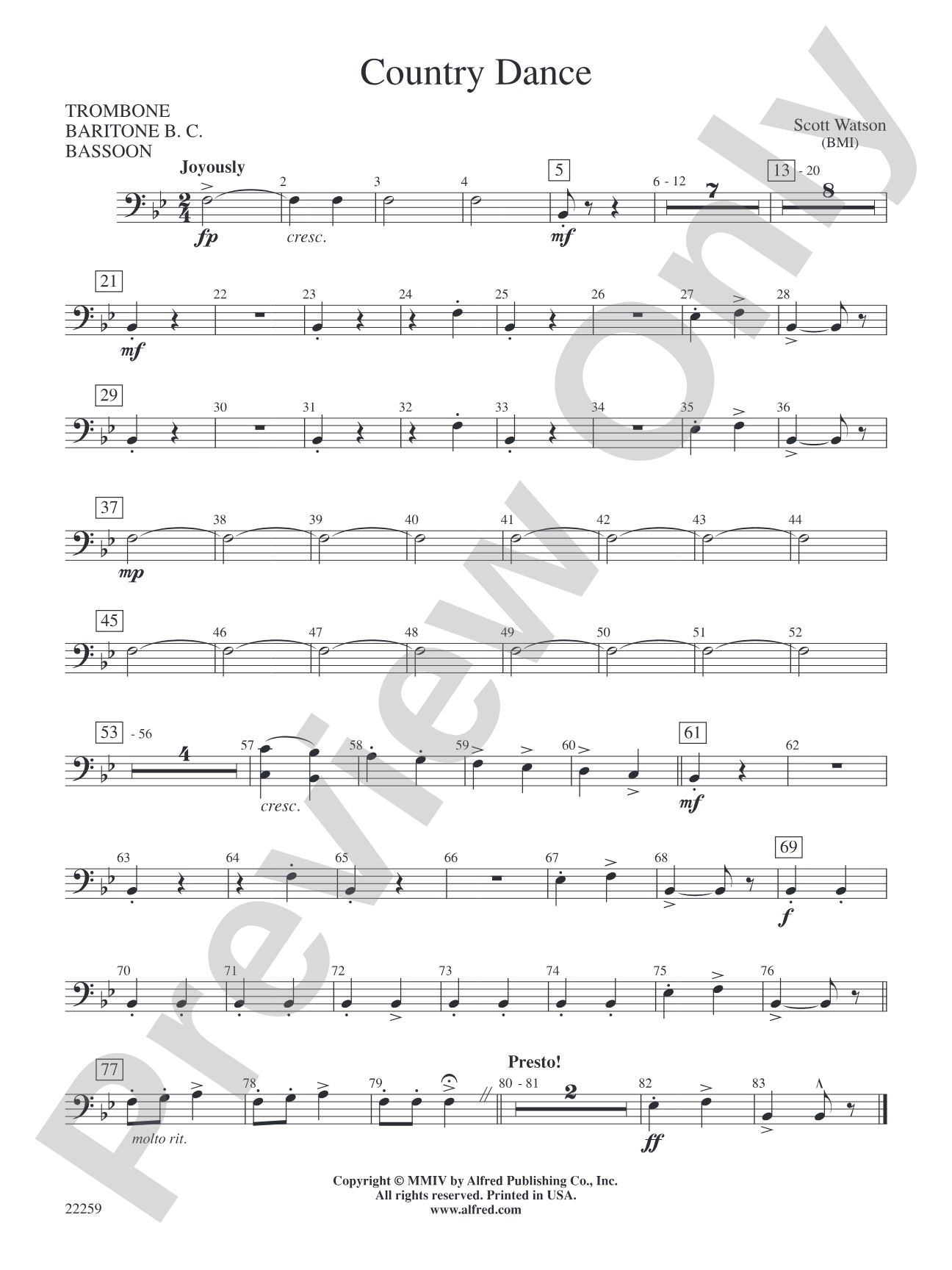 Country Dance: 1st Trombone