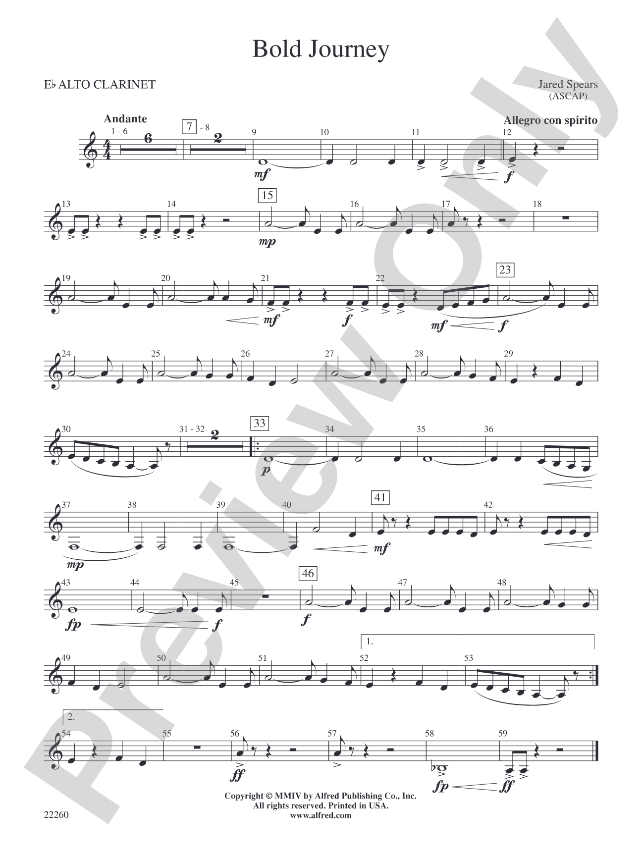 Bold Journey: E-flat Alto Clarinet