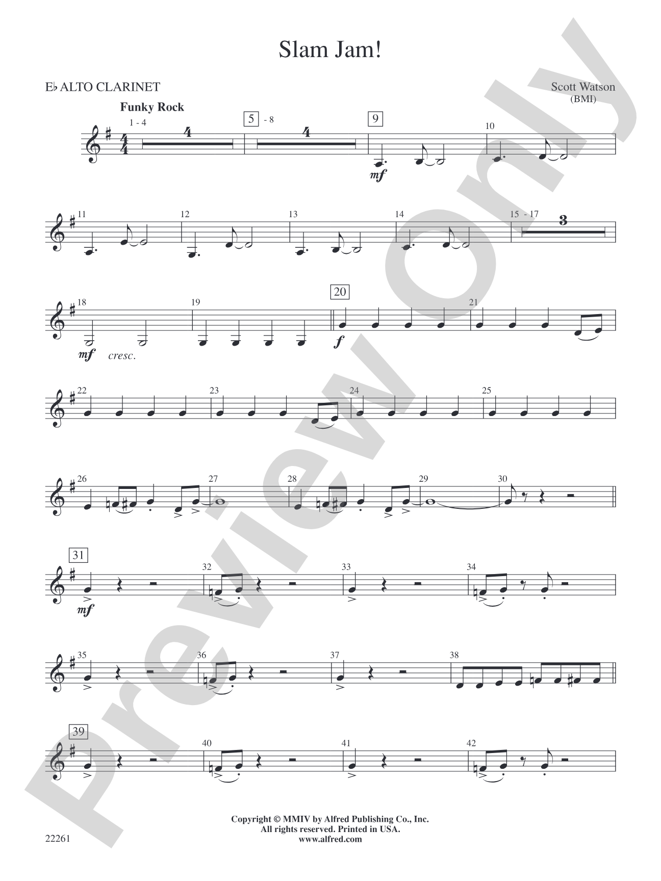 Slam Jam!: E-flat Alto Clarinet