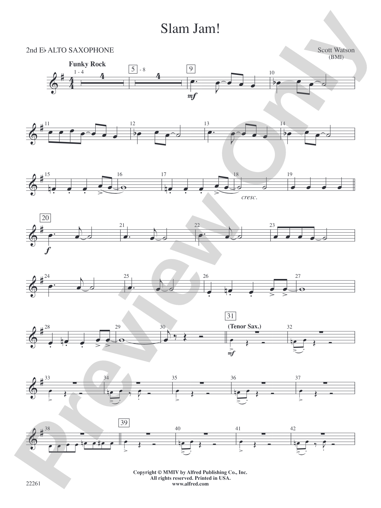 Slam Jam!: 2nd E-flat Alto Saxophone