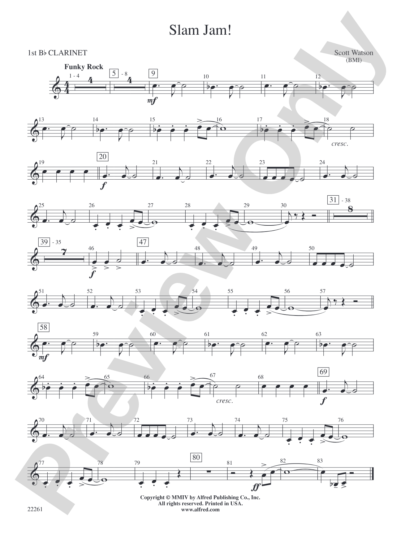 Slam Jam!: 1st B-flat Clarinet