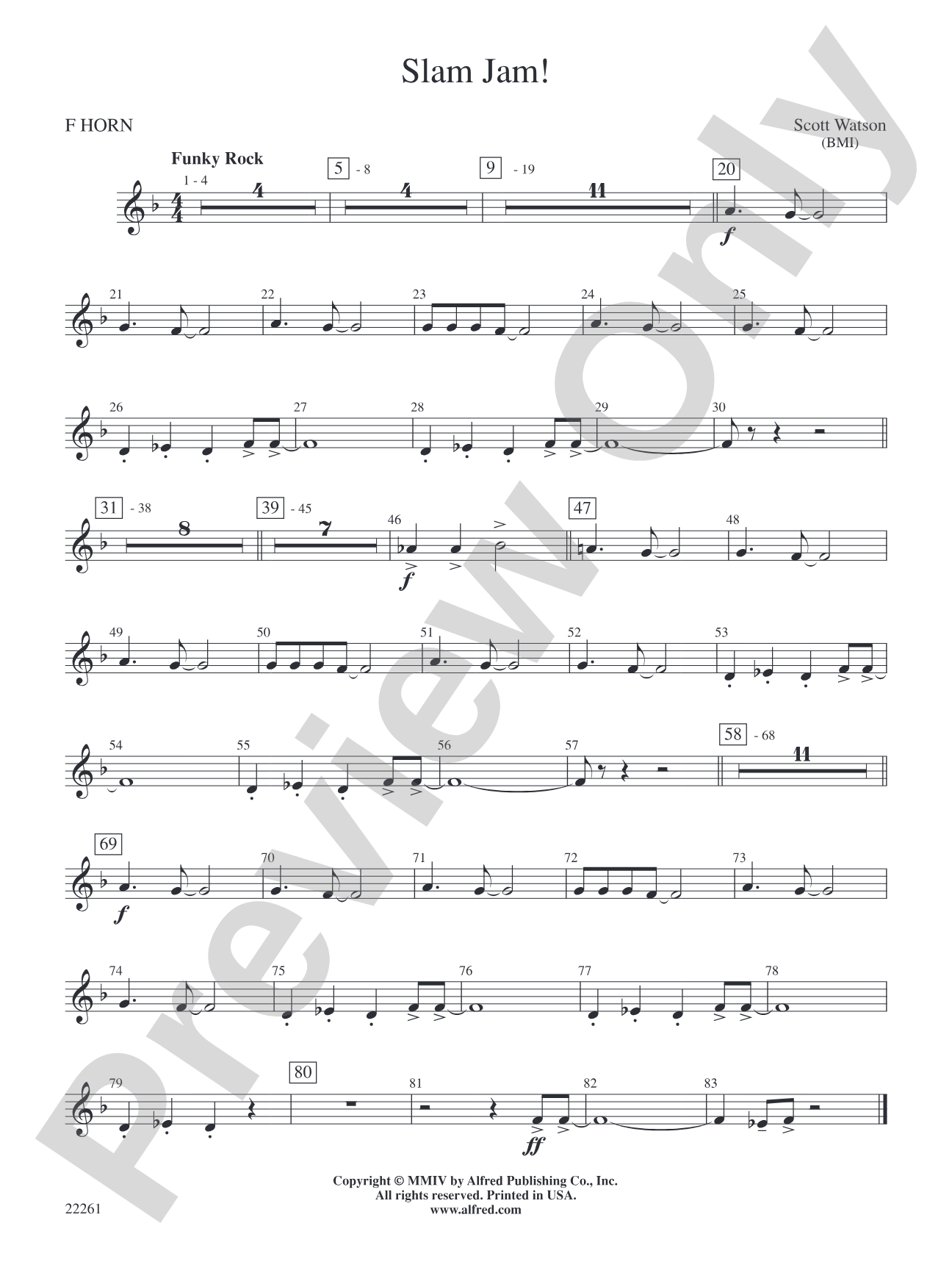 Slam Jam!: 1st F Horn