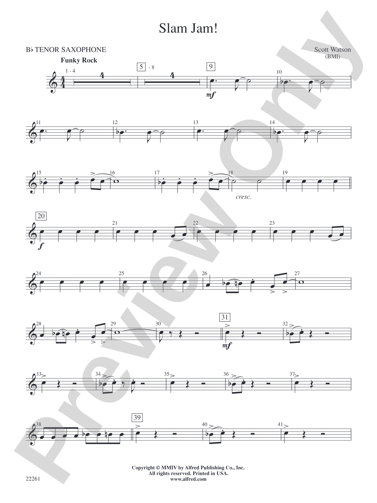 Slam Jam!: B-flat Tenor Saxophone