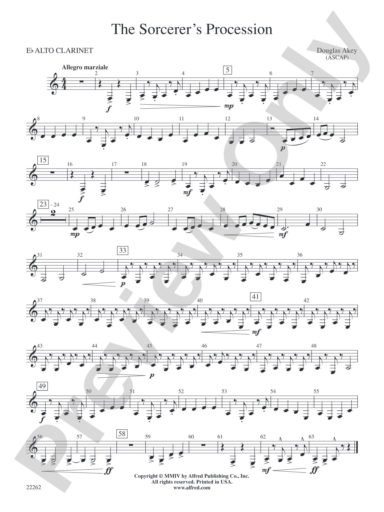 The Sorcerer's Procession: E-flat Alto Clarinet