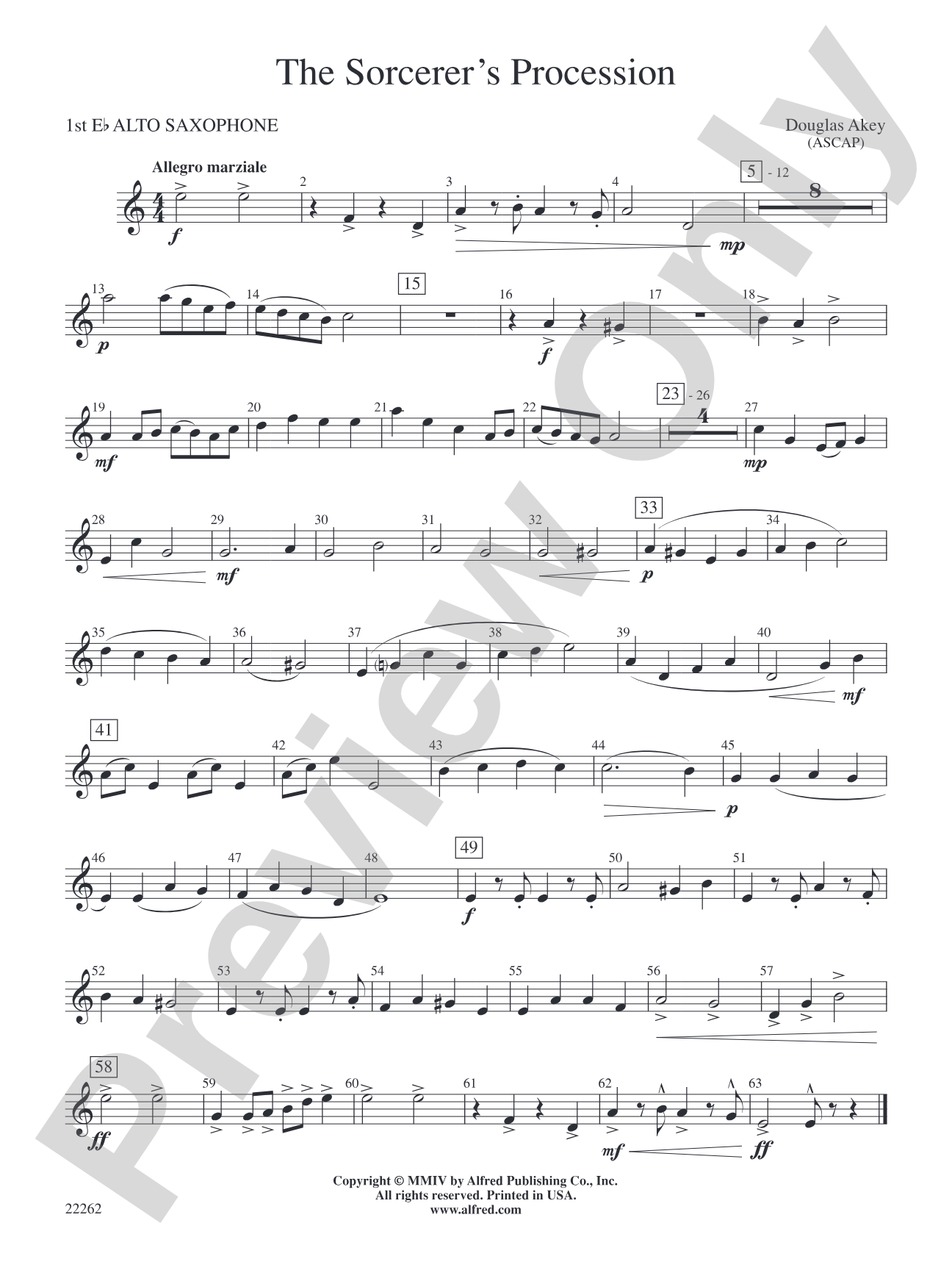 The Sorcerer's Procession: E-flat Alto Saxophone