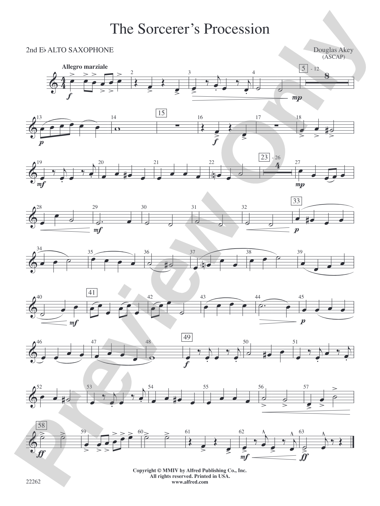The Sorcerer's Procession: 2nd E-flat Alto Saxophone