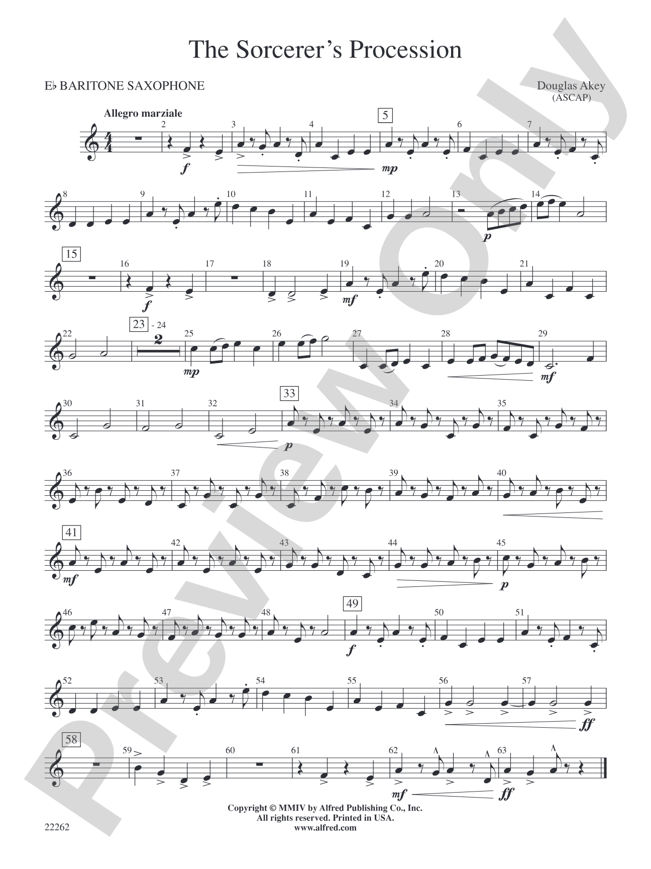 The Sorcerer's Procession: E-flat Baritone Saxophone