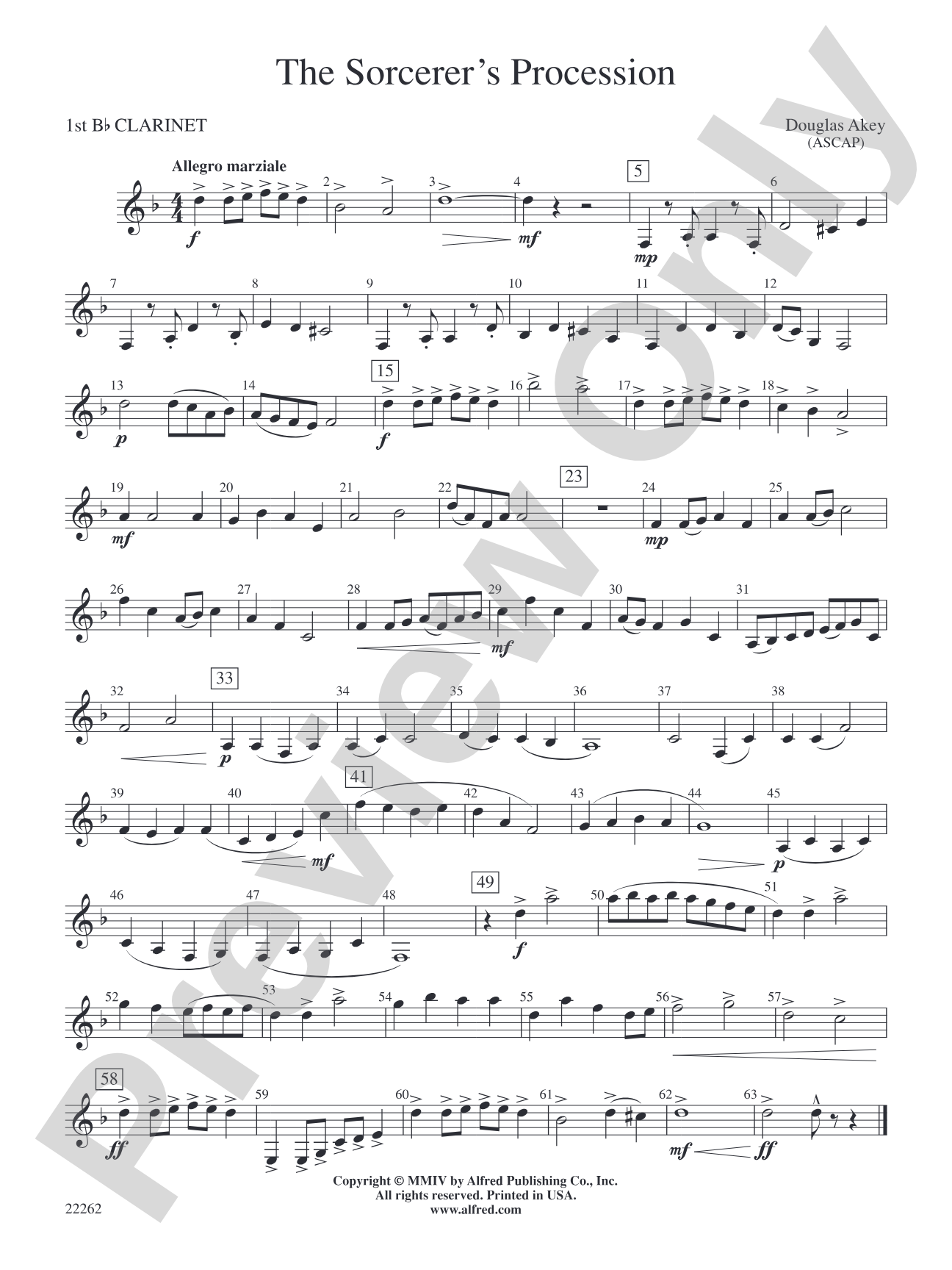 The Sorcerer's Procession: 1st B-flat Clarinet