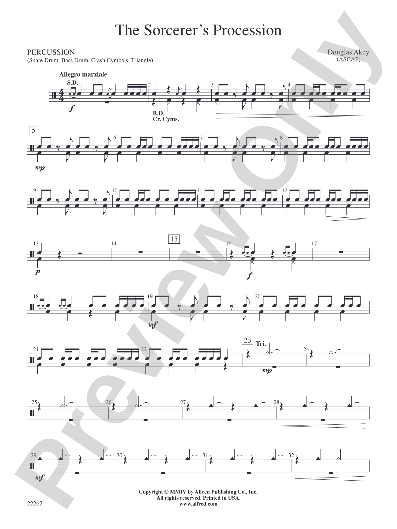 The Sorcerer's Procession: 1st Percussion