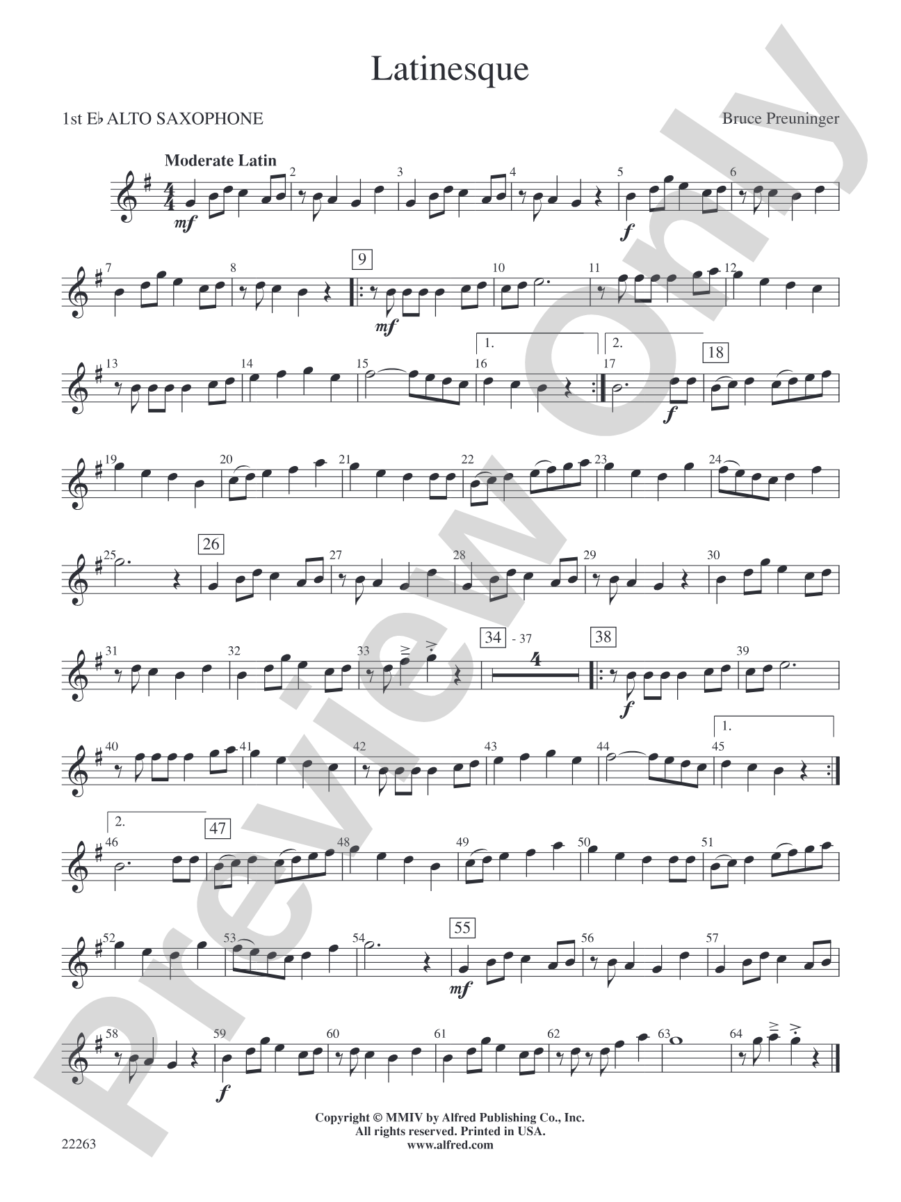 Latinesque: E-flat Alto Saxophone