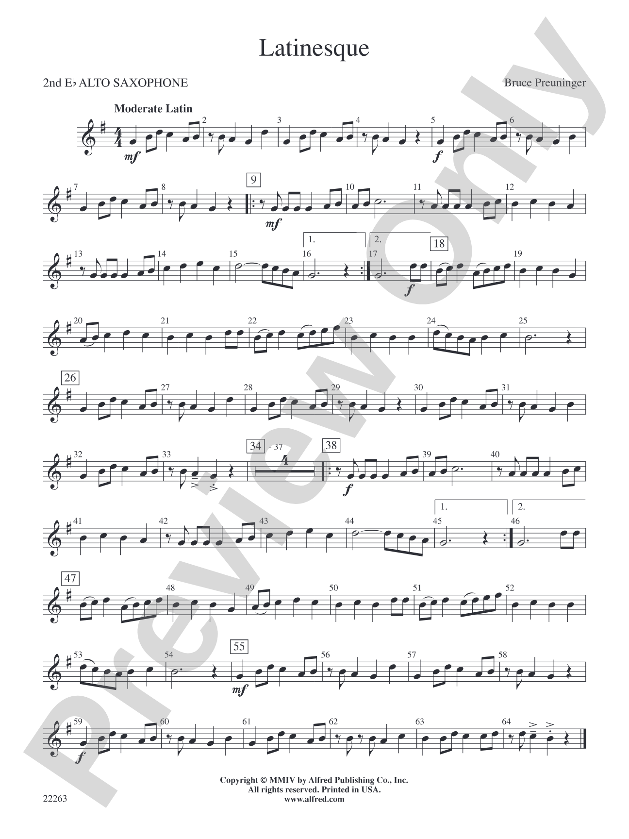 Latinesque: 2nd E-flat Alto Saxophone