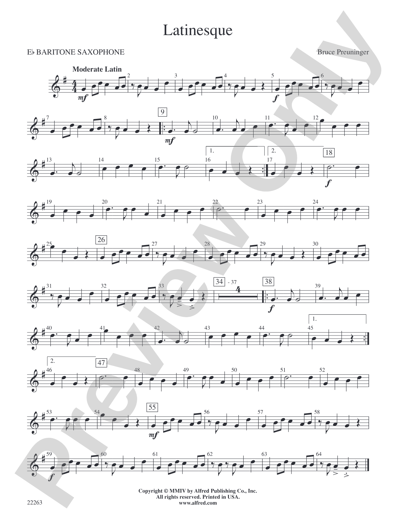 Latinesque: E-flat Baritone Saxophone